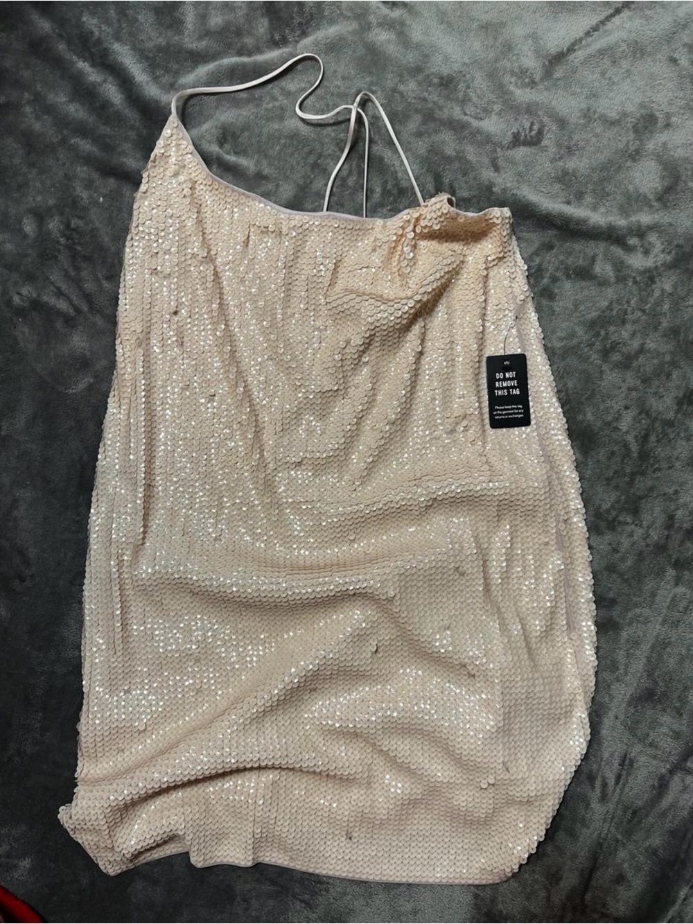 Express Sequin Slip Dress in Champagne